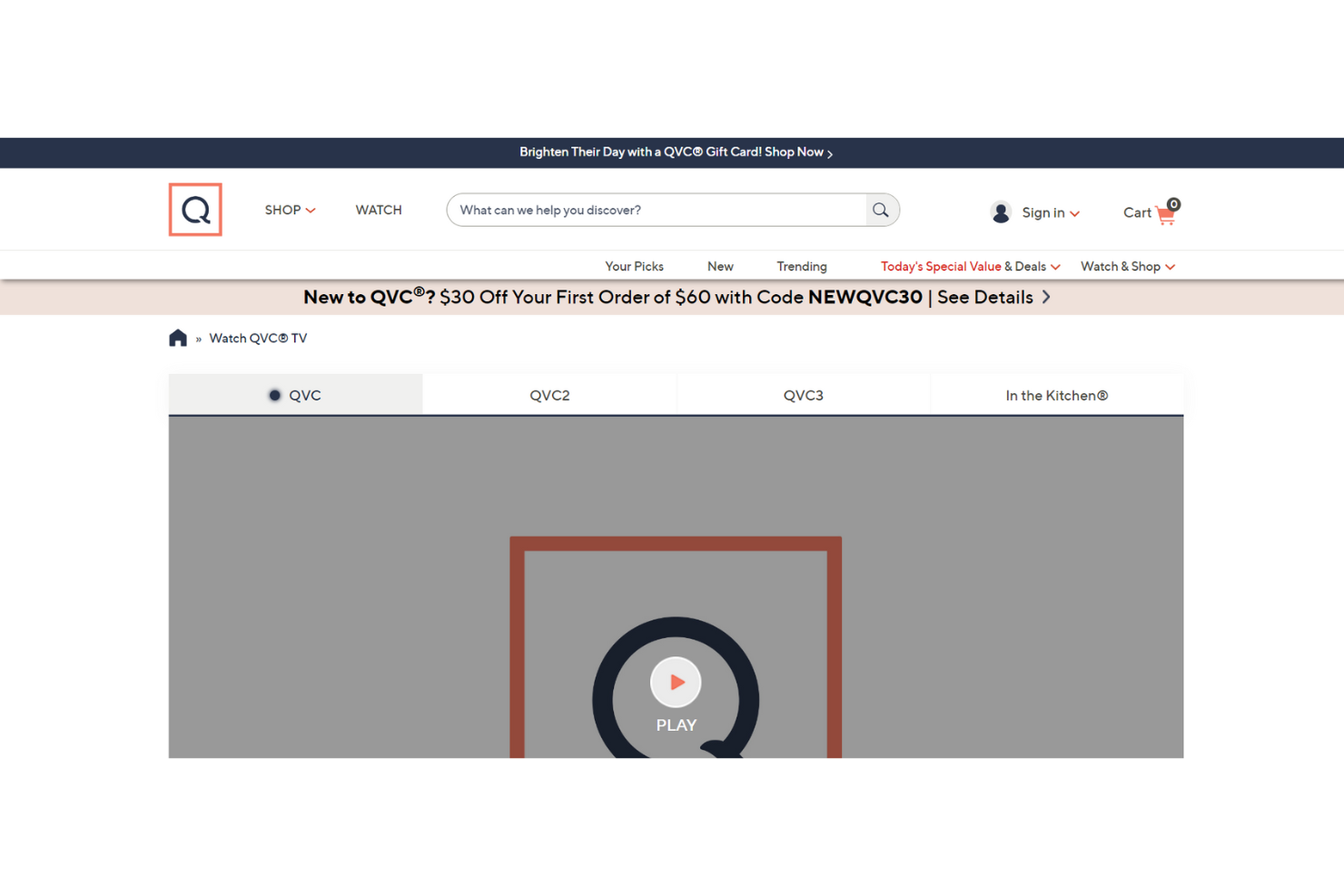 QVC Live screenshot - Le 10 Migliori Piattaforme di Live Shopping per Aumentare le Vendite nel 2026