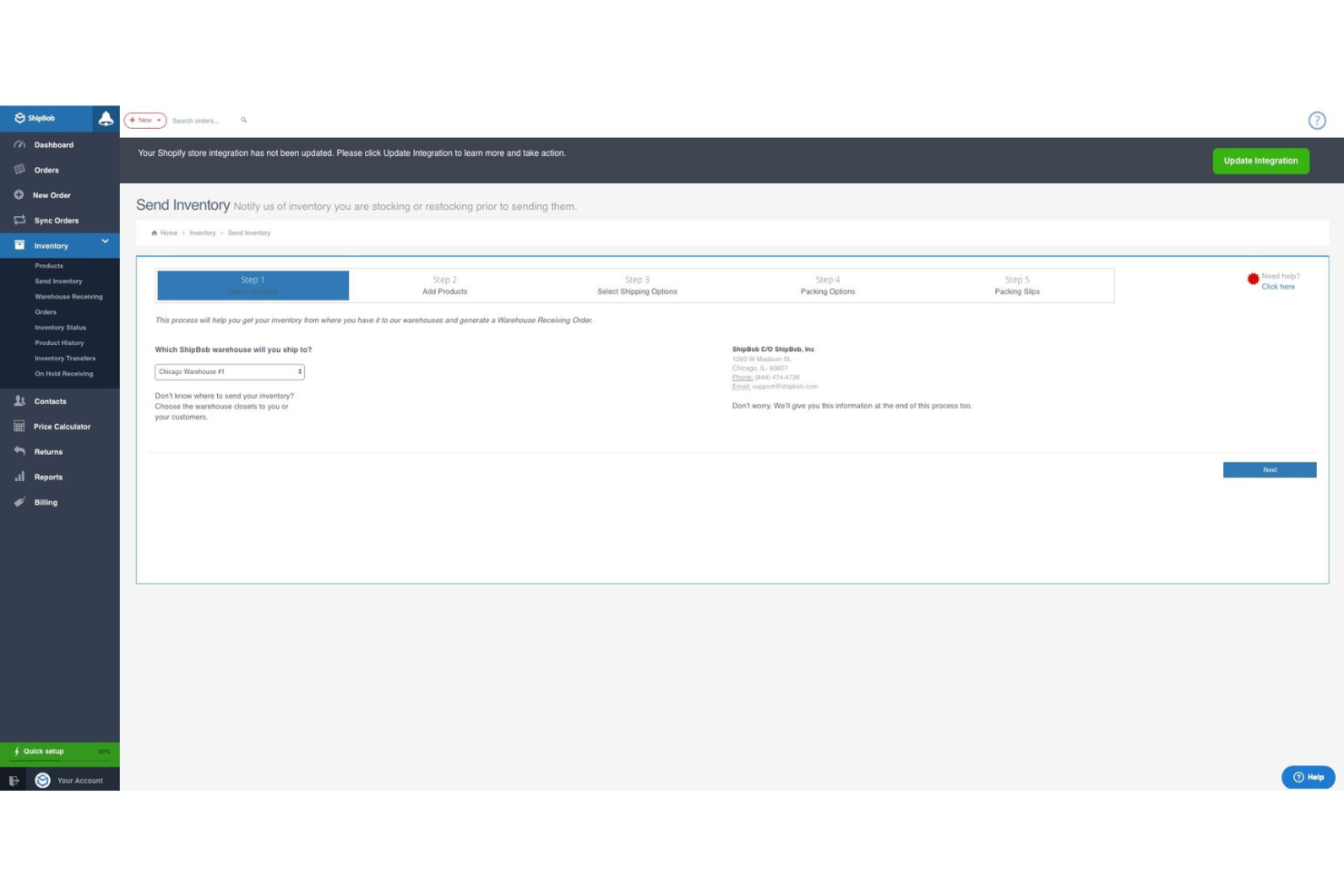 ShipBob screenshot - Los 10 mejores programas de preparación y empaque de pedidos en 2026