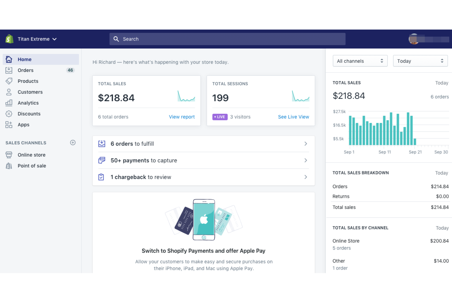 Shopify screenshot - 10 mejores plataformas de comercio electrónico alojadas en 2026