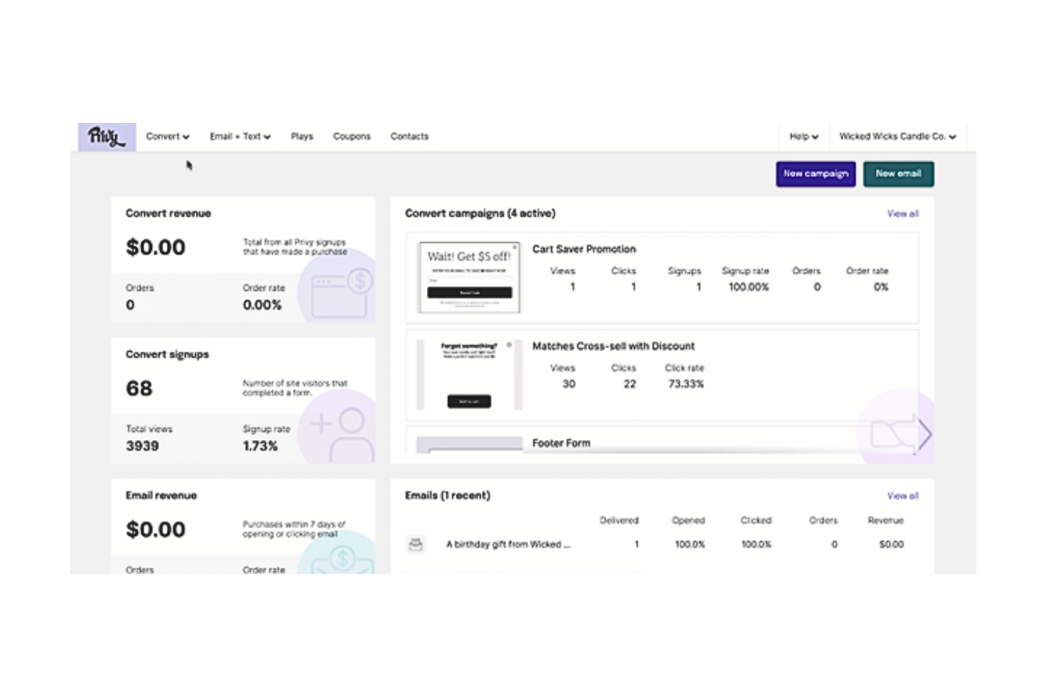 Privy screenshot - I 10 migliori software per il recupero dei carrelli abbandonati nel 2026