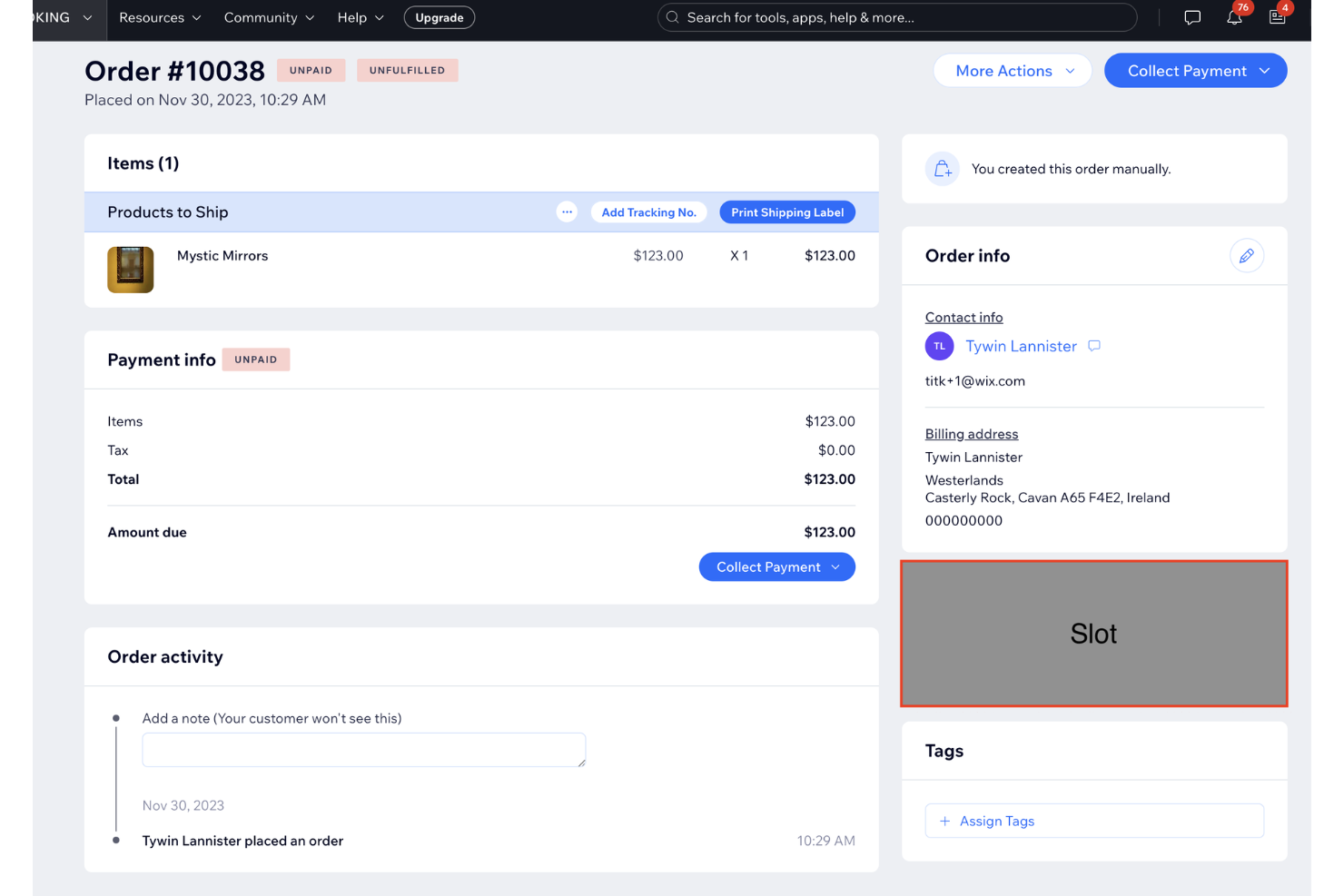 Wix screenshot - 10 mejores plataformas de comercio electrónico alojadas en 2026