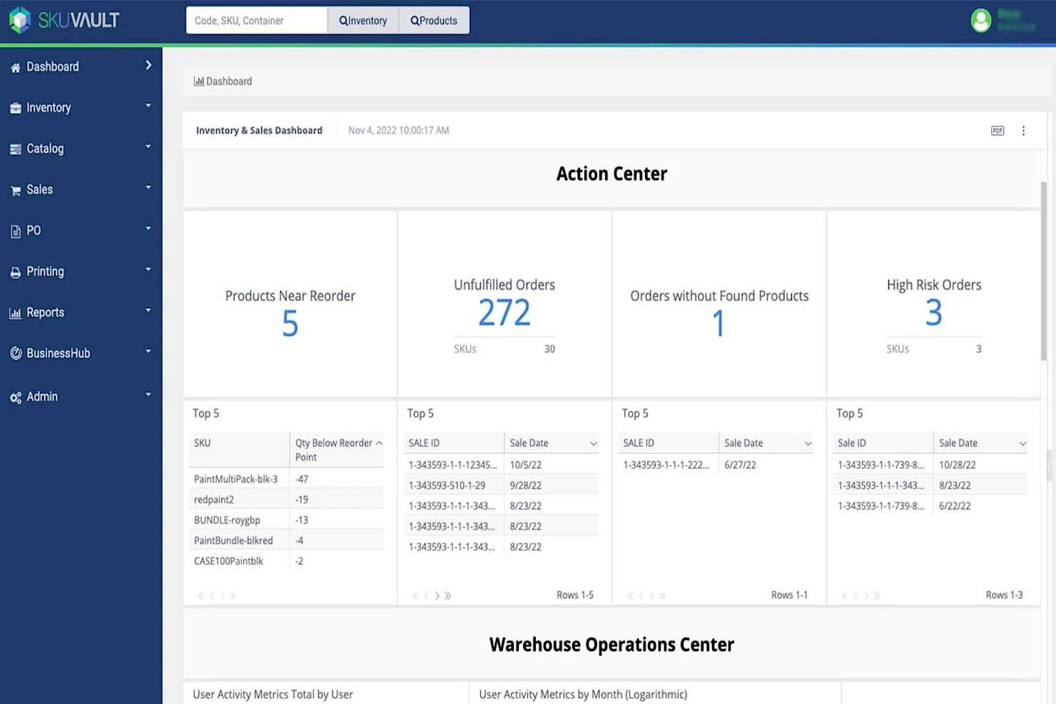 SkuVault screenshot - I 10 migliori software di gestione dell’inventario per ecommerce per il 2026
