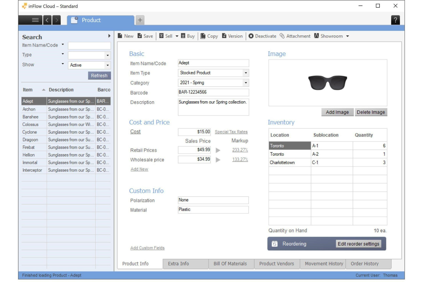 inFlow Inventory screenshot - I 10 migliori software di gestione dell’inventario per aziende per il 2026