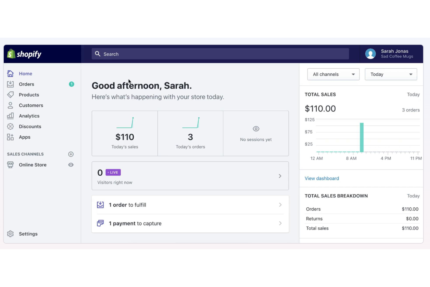 Shopify screenshot - 10 Mejores Plataformas de Comercio Electrónico Para Vender Inteligentemente en 2026