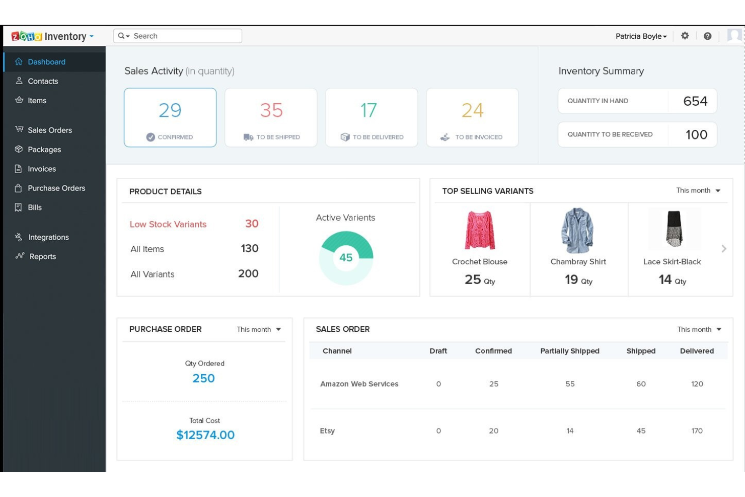 Zoho Inventory screenshot - I 10 migliori software di gestione dell’inventario per aziende per il 2026
