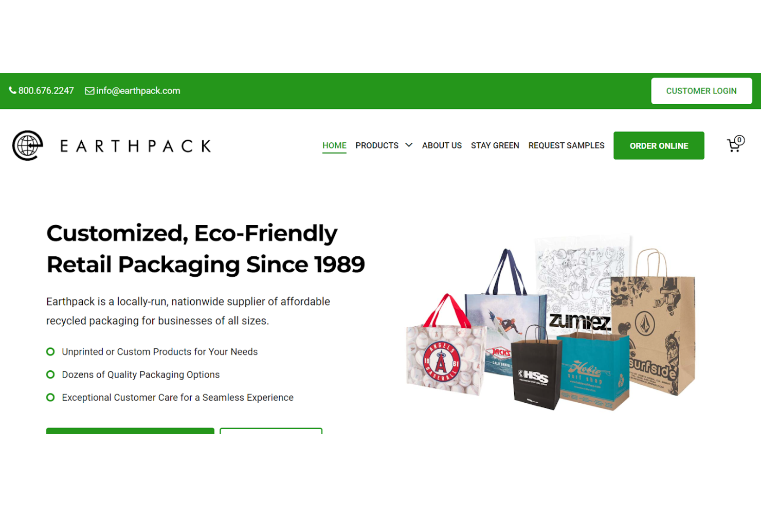 EarthPack screenshot - 10 mejores fabricantes de envases sostenibles en 2026