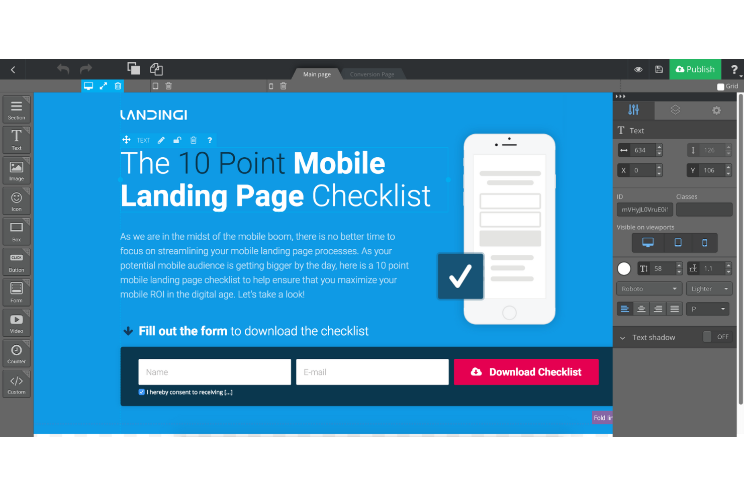Landingi screenshot - I 10 Migliori Costruttori di Landing Page per Ecommerce nel 2026