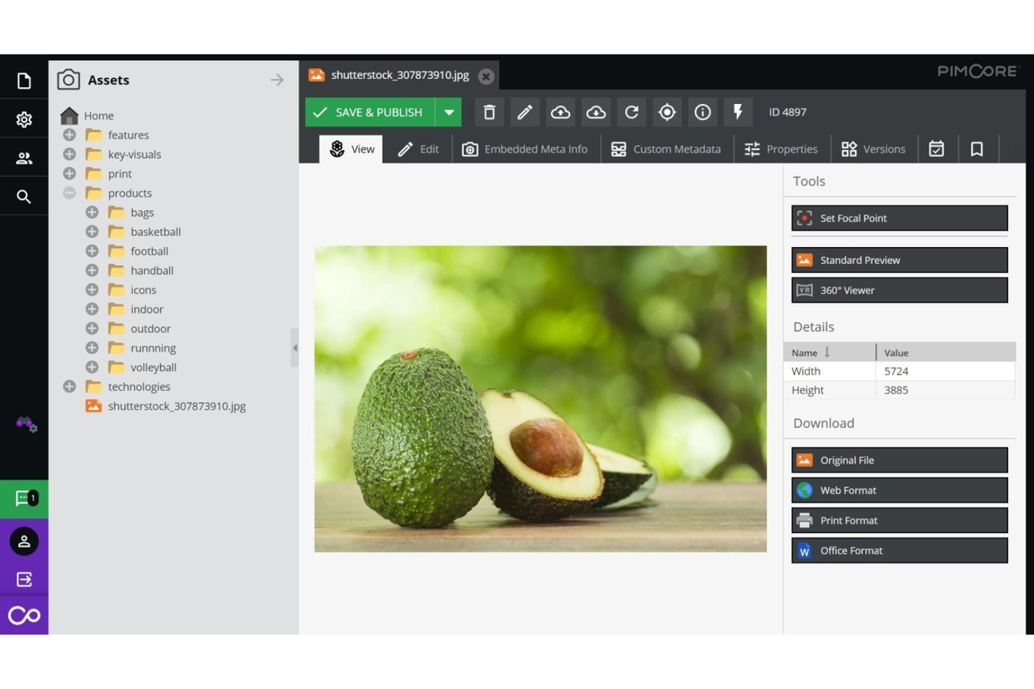Pimcore screenshot - I 10 migliori software di gestione cataloghi per il 2026