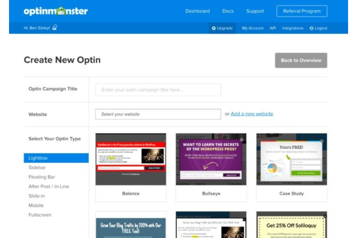 OptinMonster screenshot - Le 10 Migliori App per l’E-commerce per Far Crescere il Tuo Negozio nel 2026