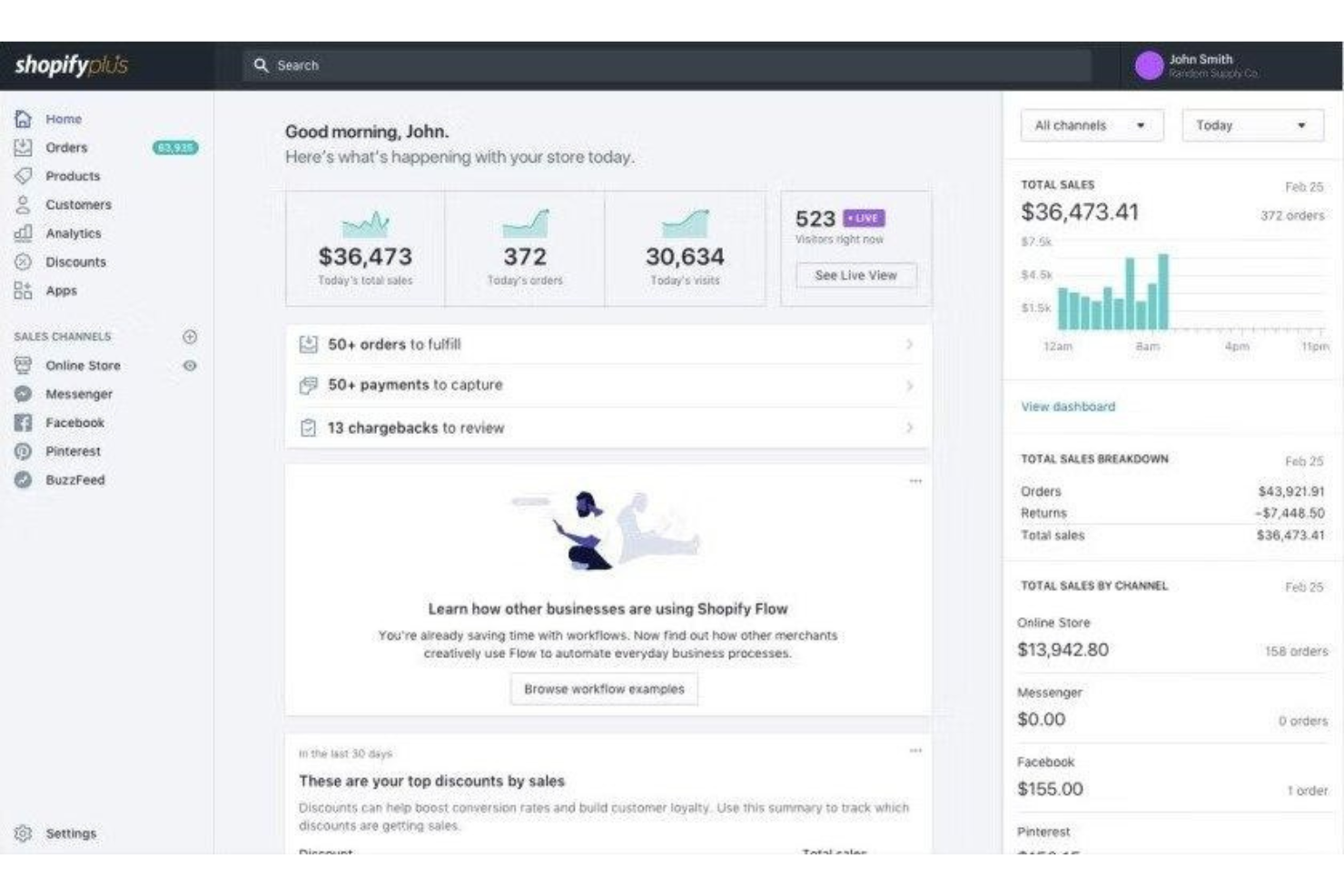 Shopify Plus screenshot - 10 Mejores Plataformas de Comercio Omnicanal para 2026