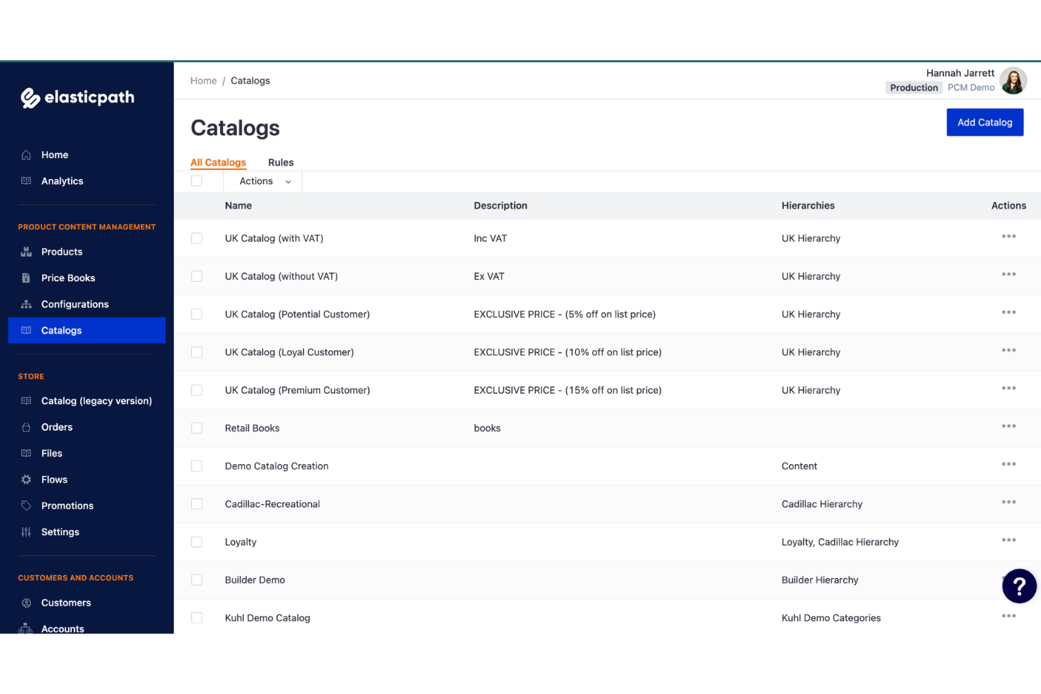 Elastic Path screenshot - Le 10 Migliori Piattaforme di Commercio Omnicanale per il 2026