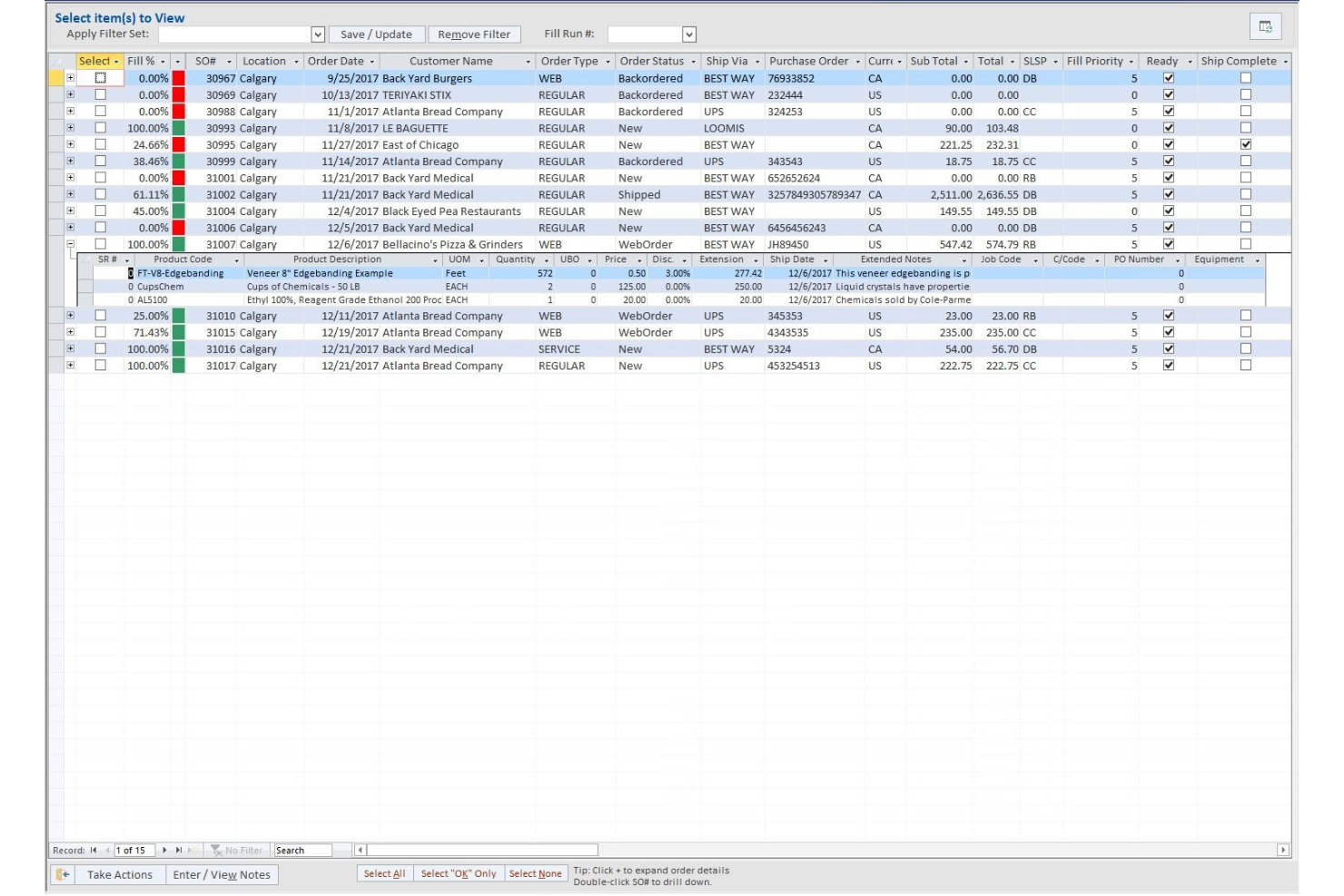 Blue Link ERP screenshot - I 10 migliori software ERP per il commercio elettronico nel 2026