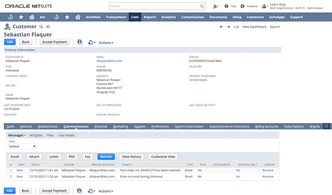 NetSuite SuiteCommerce screenshot - 10 Mejores Alternativas a Shopify para Tiendas de Comercio Electrónico en 2026