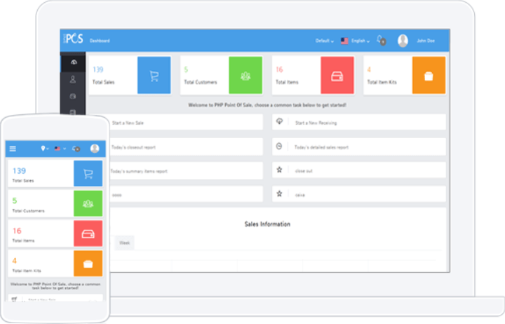 PHP POS screenshot - Le 10 Migliori Piattaforme Software per le Operazioni di Vendita al Dettaglio del 2026
