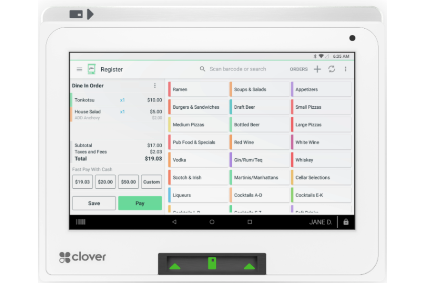 Clover screenshot - Le 10 Migliori Piattaforme Software per le Operazioni di Vendita al Dettaglio del 2026