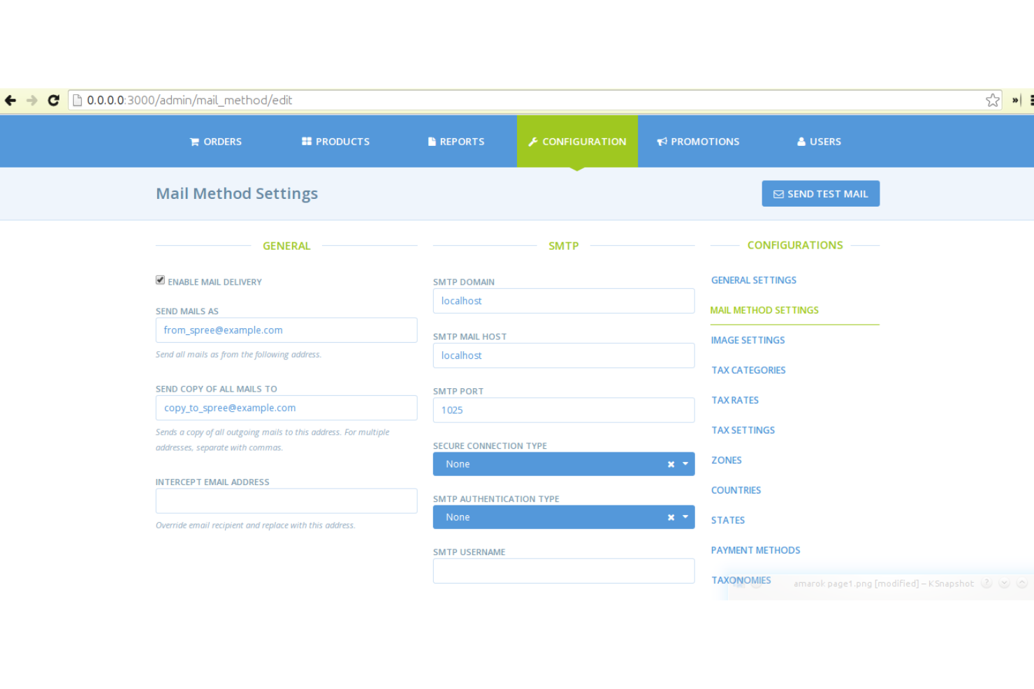 Spree Commerce screenshot - Le 10 Migliori Piattaforme WMS Open Source per il 2026