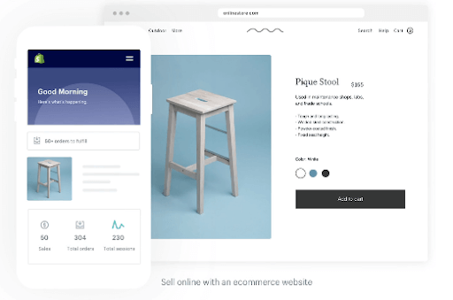 Shopify screenshot - 10 mejores plataformas de comercio sin interfaz para 2026