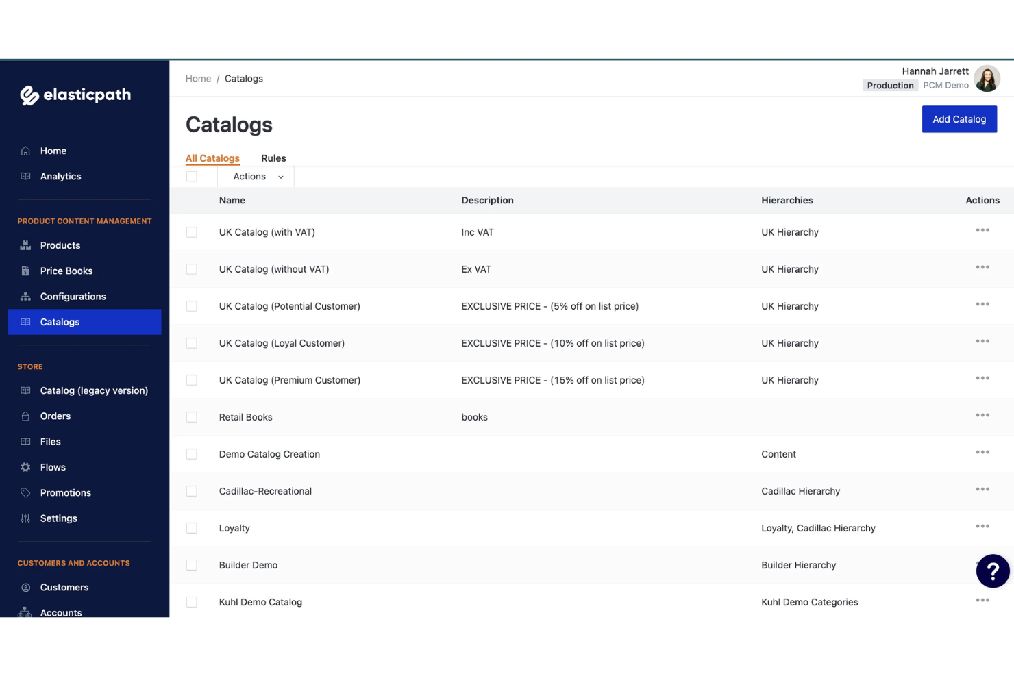 Elastic Path screenshot - 10 migliori piattaforme di commercio senza interfaccia per il 2026