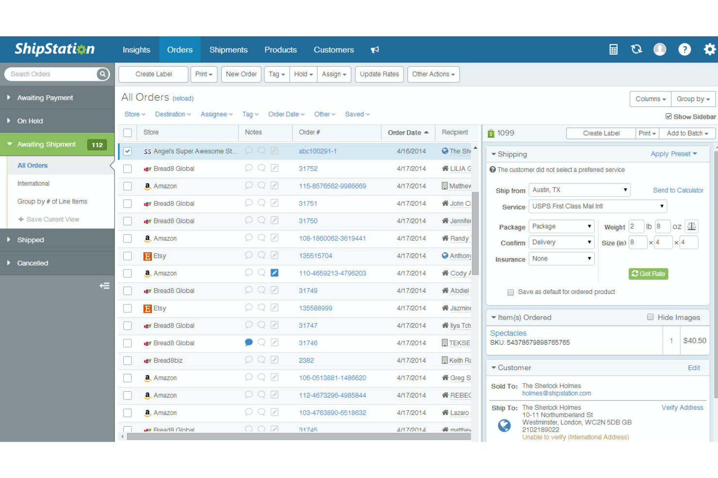 ShipStation screenshot - I 10 migliori software gratuiti per la gestione del magazzino nel 2026