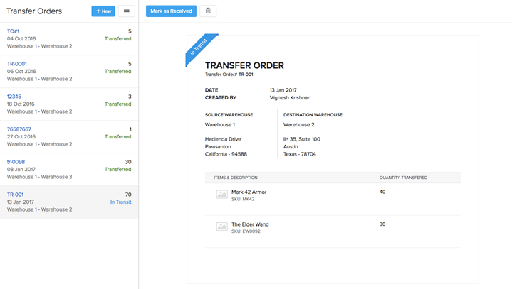 Zoho Inventory screenshot - I 10 migliori software gratuiti per la gestione del magazzino nel 2026