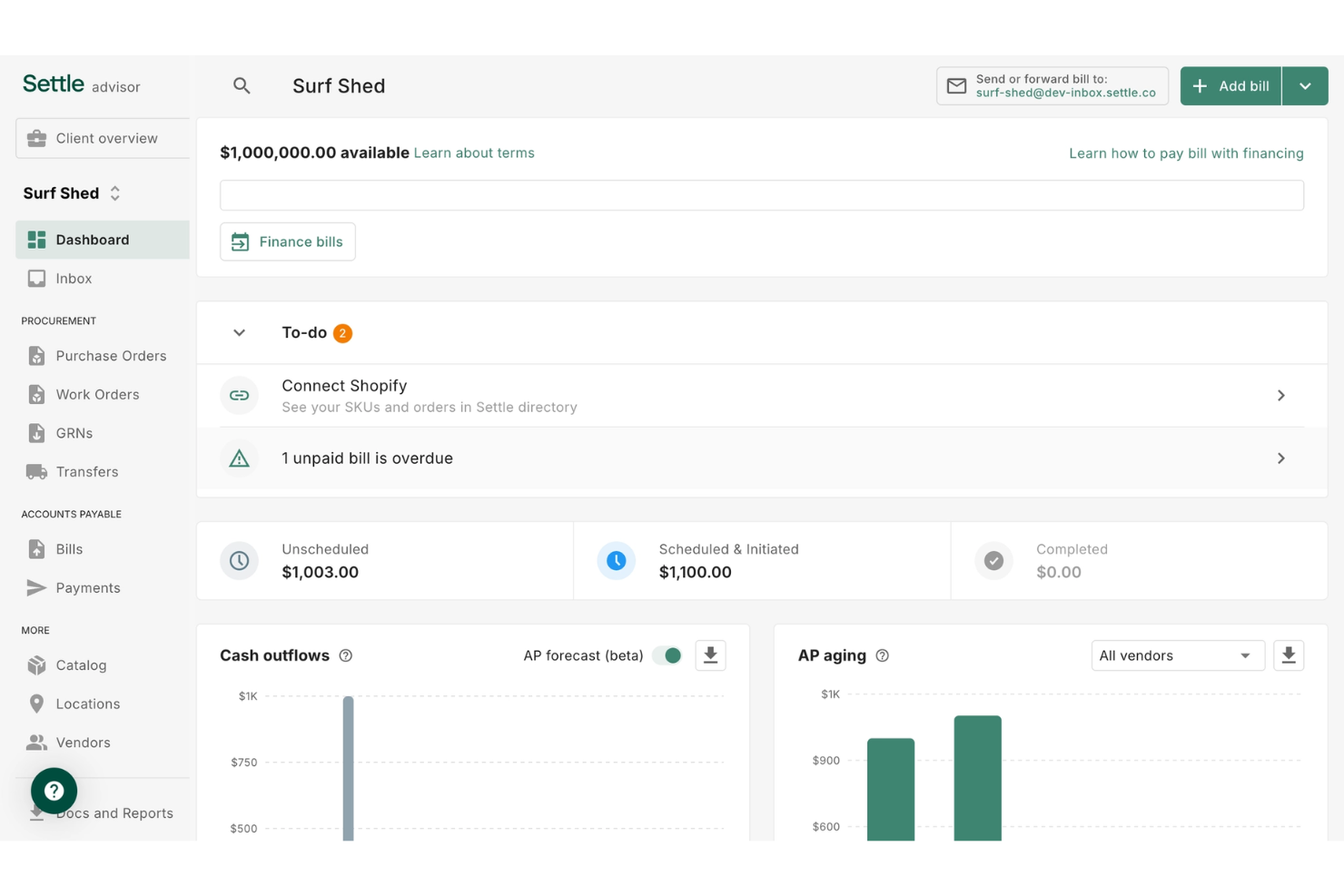Settle screenshot - Las 10 Mejores Soluciones Gratuitas de Software de Inventario para PYMES en 2026