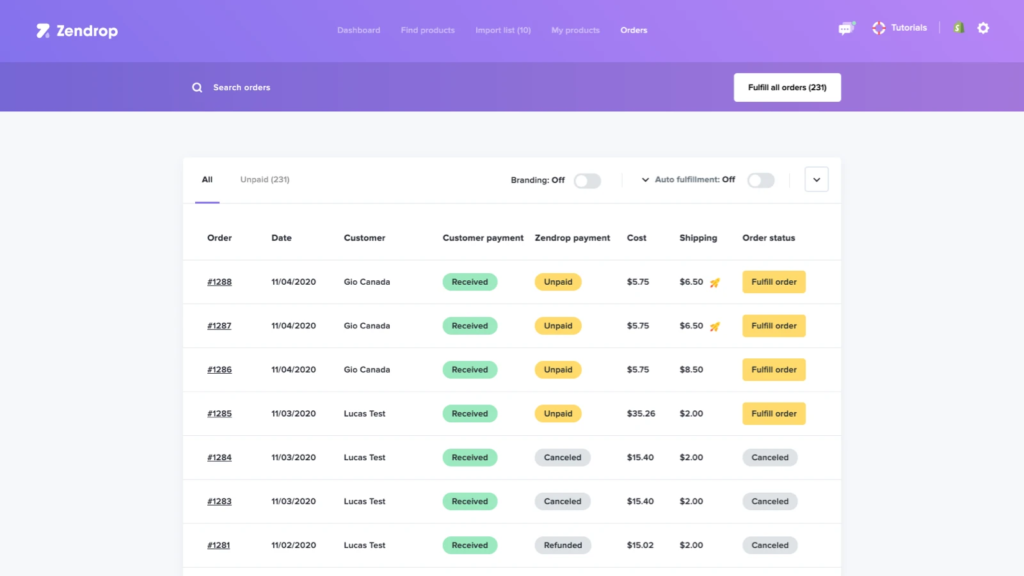 Zendrop screenshot - 10 Mejores Plataformas de Comercio Electrónico Gratis para PYMEs en 2026