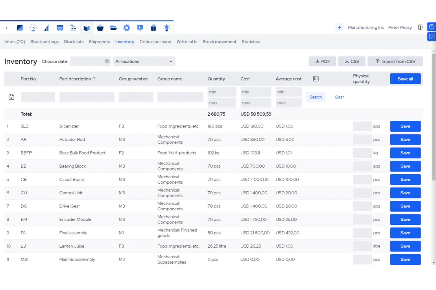 MRPeasy screenshot - Las 10 Mejores Soluciones Gratuitas de Software de Inventario para PYMES en 2026