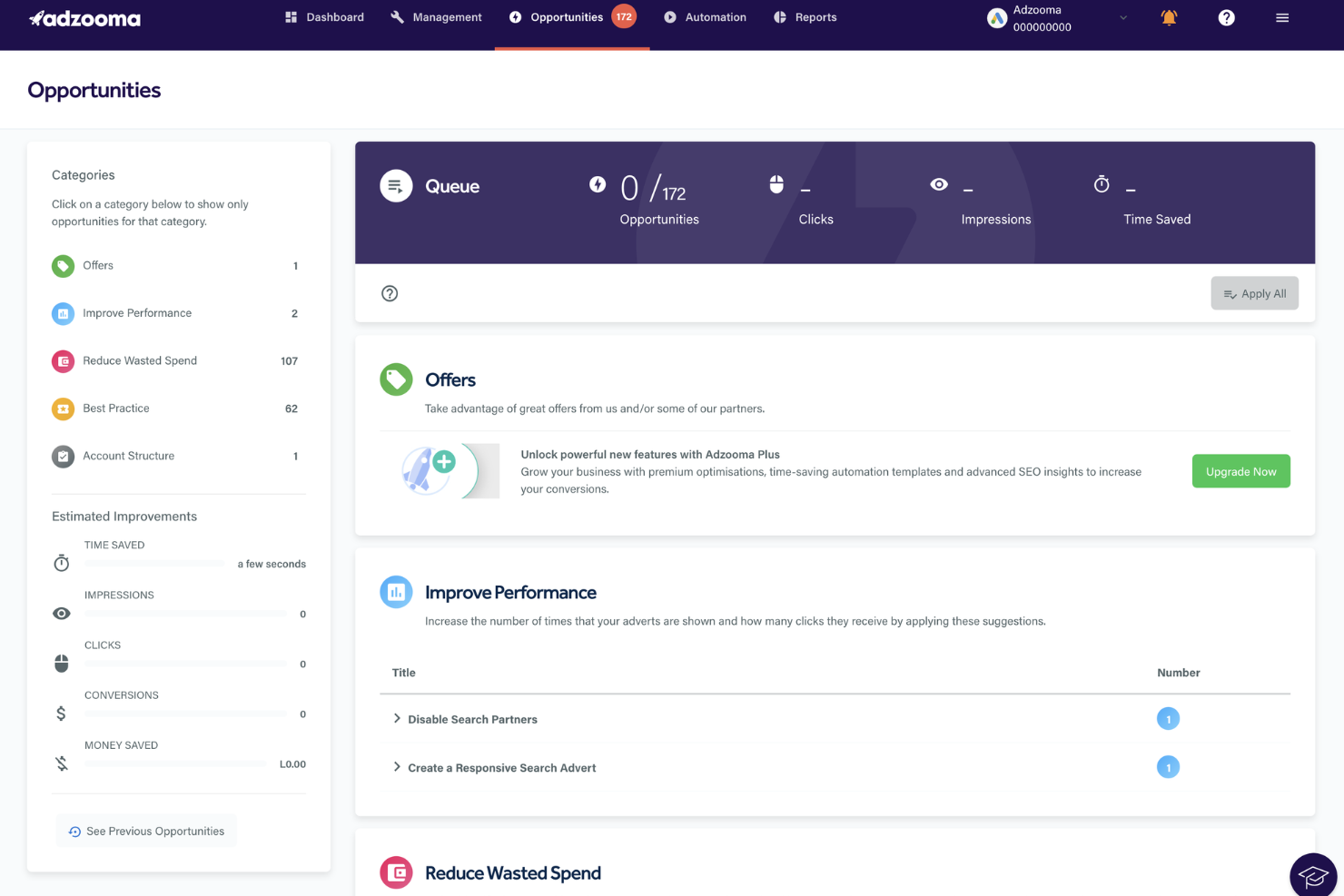 Adzooma screenshot - 10 Mejores Programas de Comercio Electrónico para Hacer Crecer tu Marca en 2026