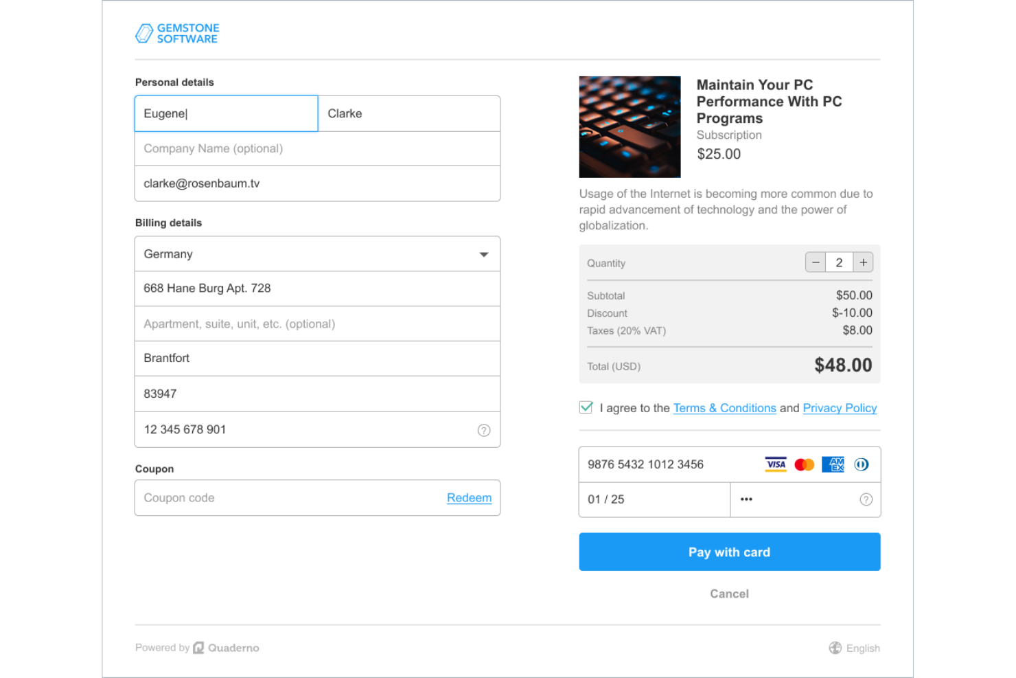 Quaderno screenshot - Le 10 Migliori Software per la Gestione dell’Imposta sulle Vendite per Rivenditori Online nel 2026
