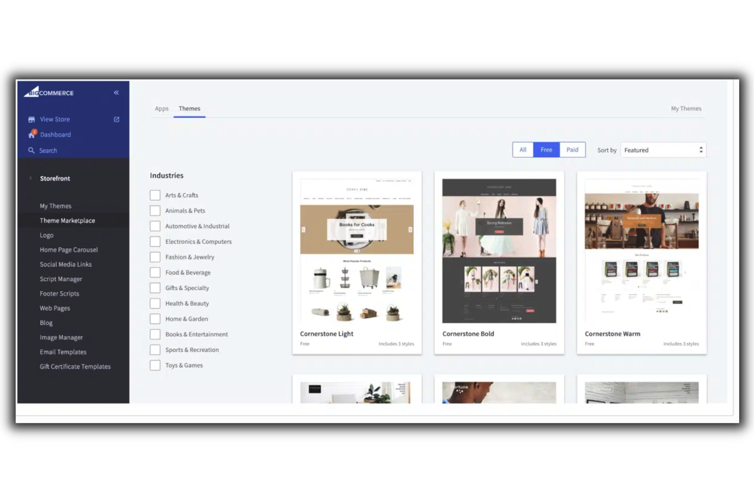 BigCommerce screenshot - Le 10 migliori piattaforme di e-commerce per piccole imprese nel 2026