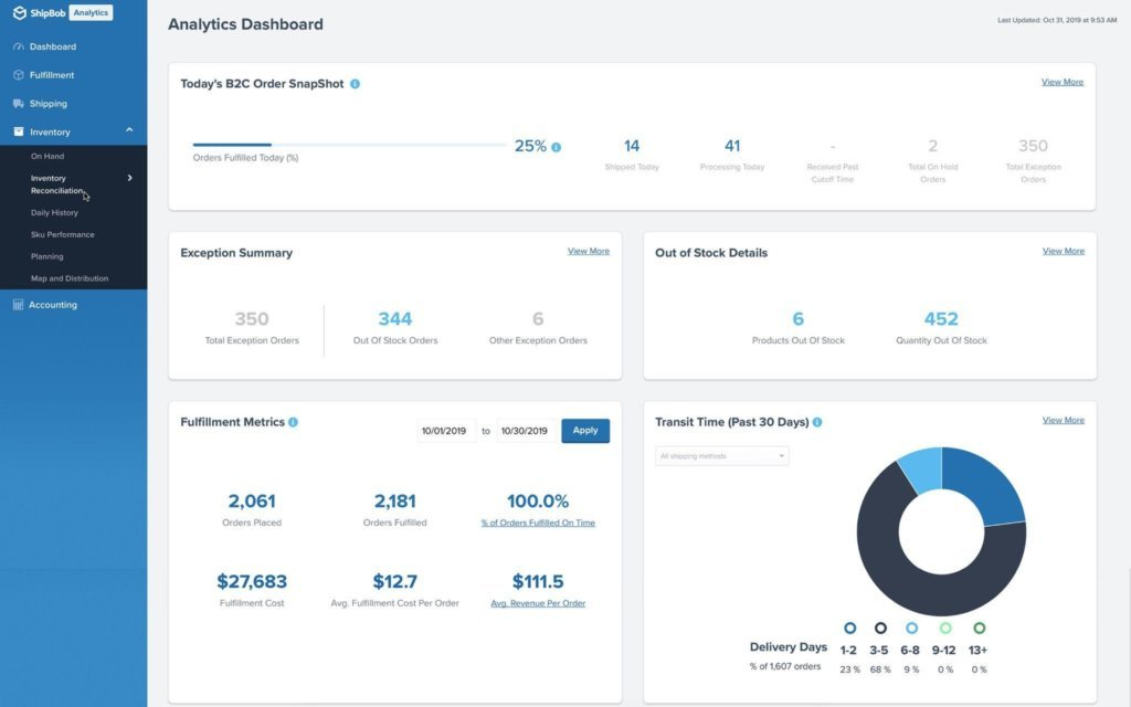ShipBob screenshot - I 10 Migliori Software per la Spedizione Ecommerce per il 2026