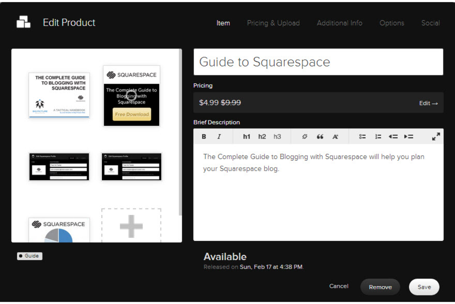 Squarespace screenshot - 10 Mejores Plataformas de Comercio Electrónico para Pequeñas Empresas en 2026