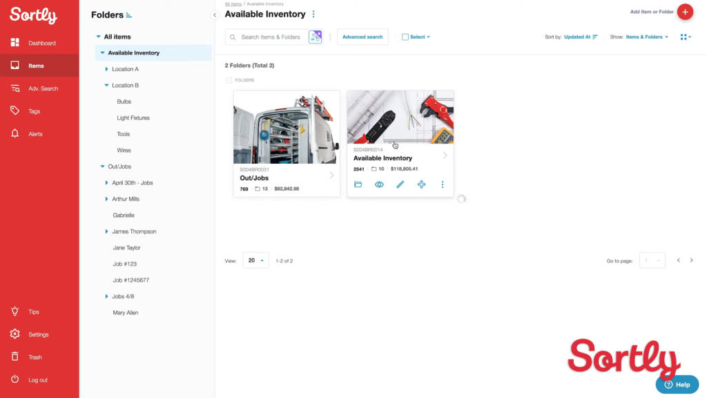 Sortly screenshot - 10 Migliori Strumenti di Gestione dell’Inventario Basati sul Cloud del 2026