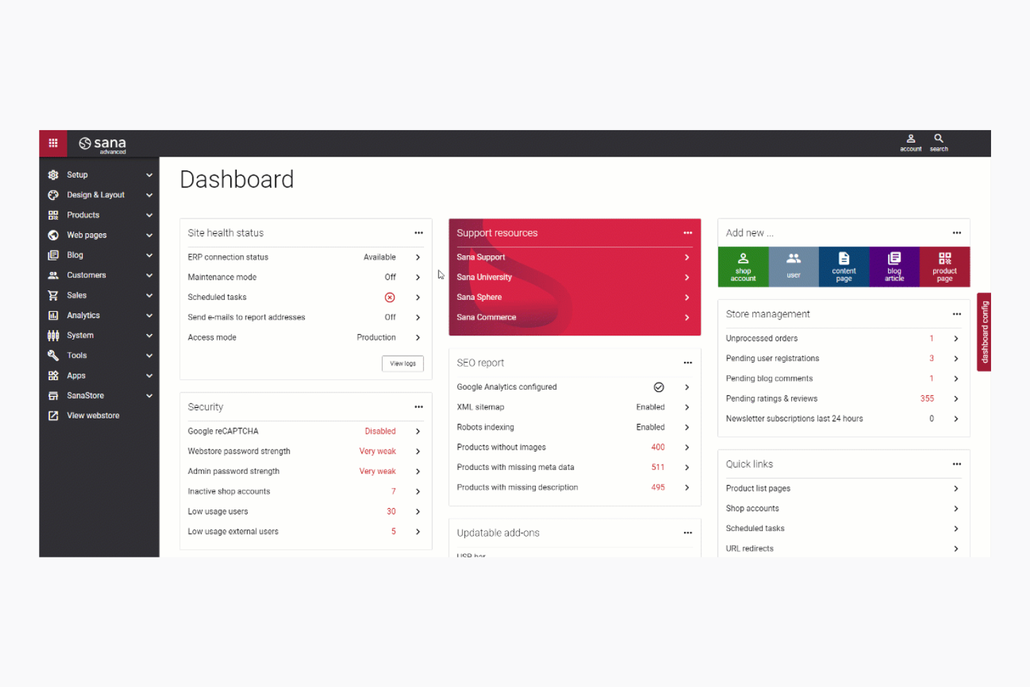 Sana Commerce screenshot - Le 10 migliori alternative a Magento per rivenditori online nel 2026