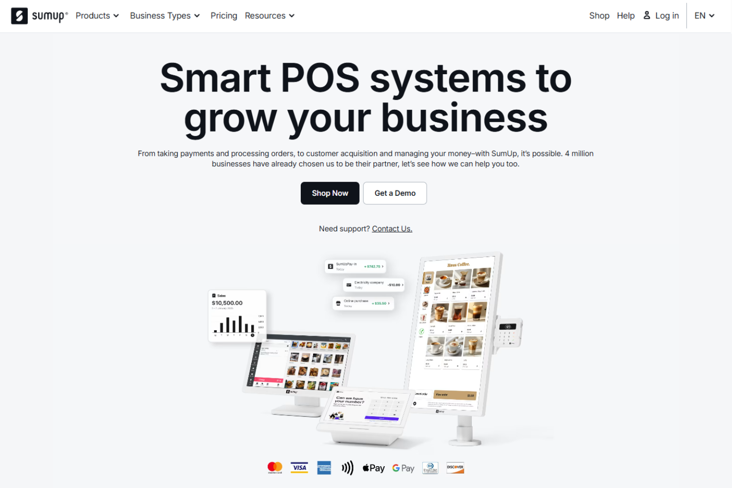 SumUp screenshot - 10 Mejores servicios de procesamiento de tarjetas de crédito para pequeñas empresas