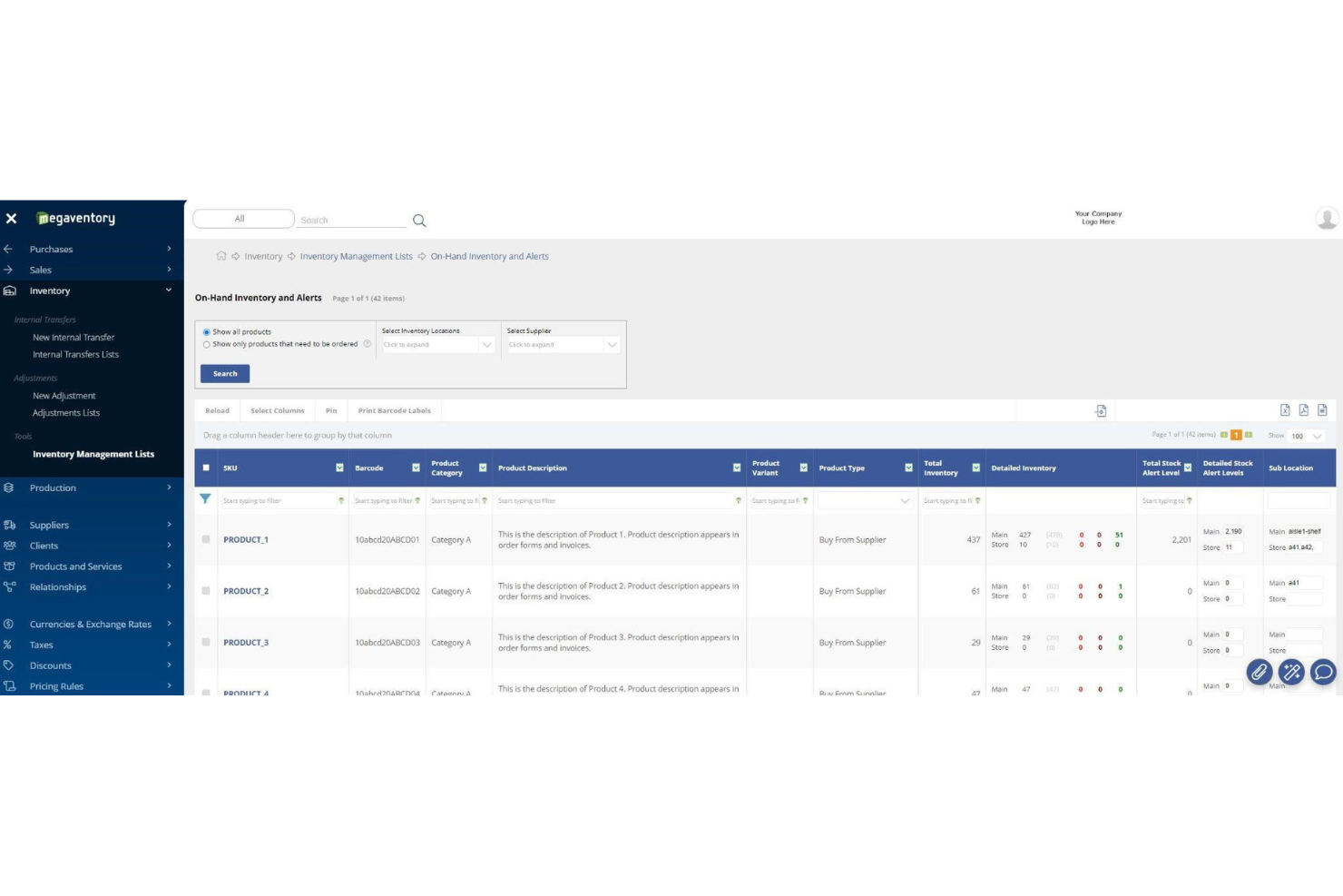 Megaventory screenshot - I 10 migliori software di gestione dell’inventario per aziende per il 2026