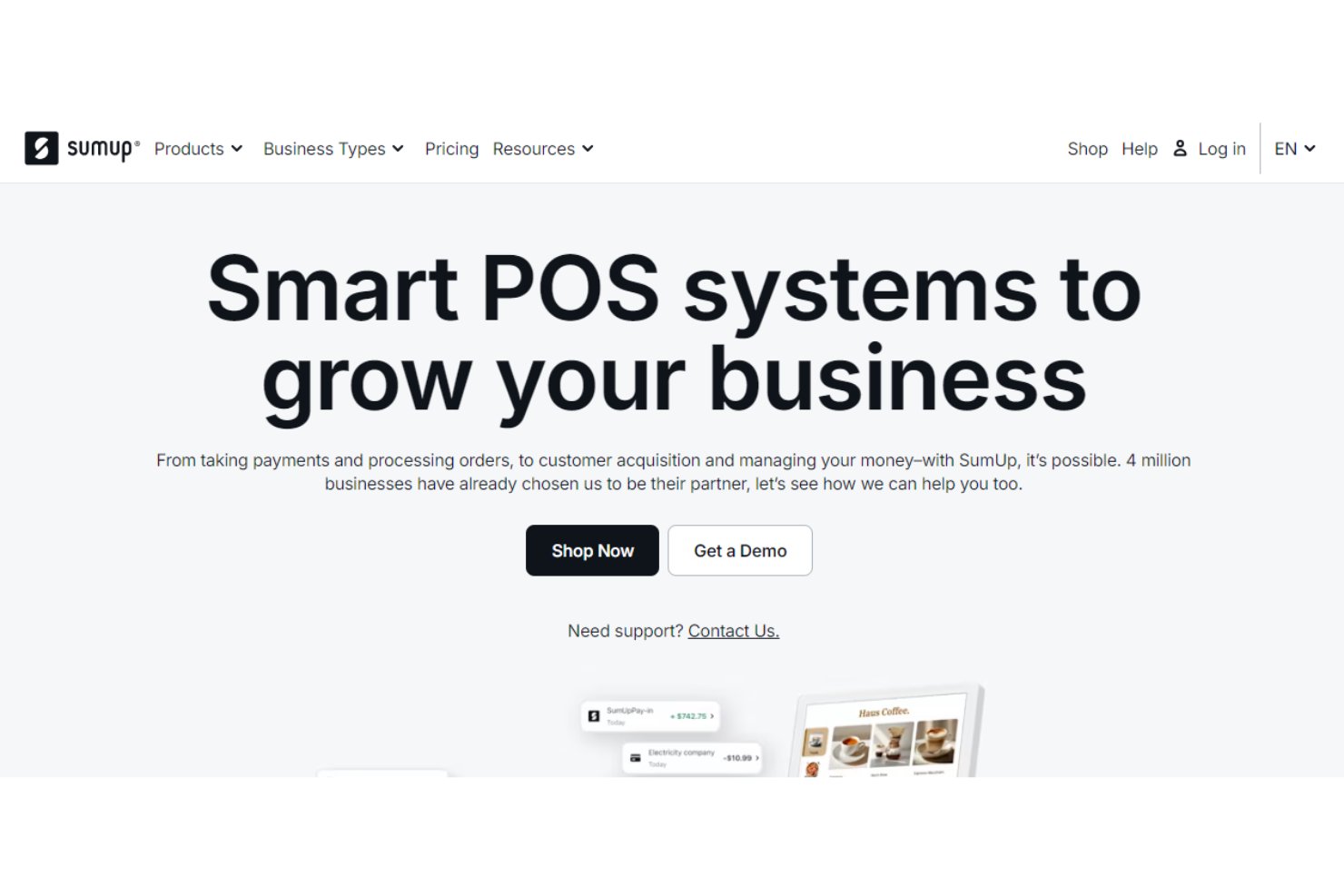 SumUp screenshot - 10 mejores alternativas a Shopify POS, clasificadas para 2026