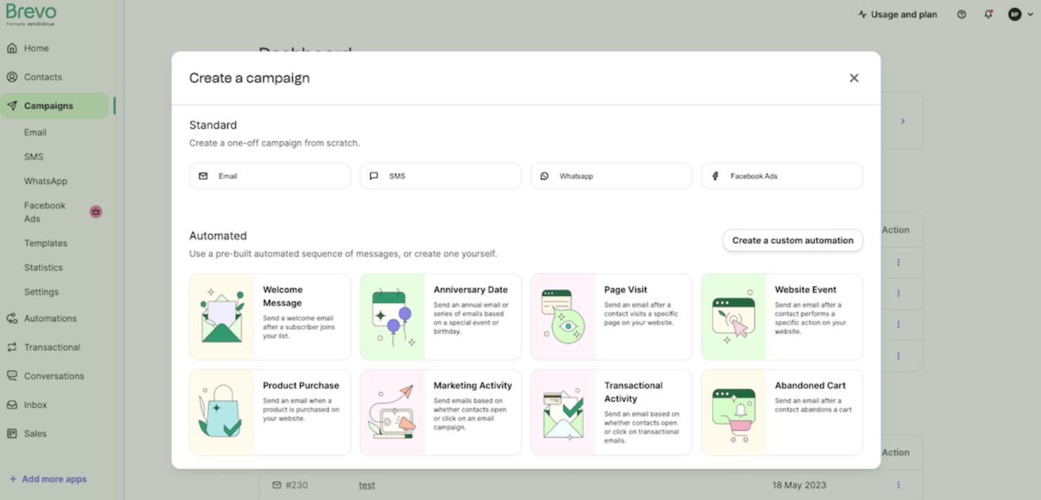Brevo screenshot - 10 mejores herramientas de automatización para ecommerce clasificadas para 2026