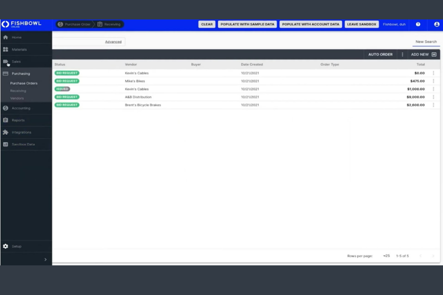 Fishbowl Inventory screenshot - I 10 migliori software per l’elaborazione degli ordini per il 2026