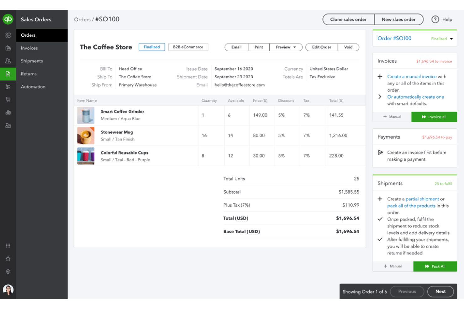 Brightpearl screenshot - Los 10 Mejores Software de Procesamiento de Pedidos para 2026