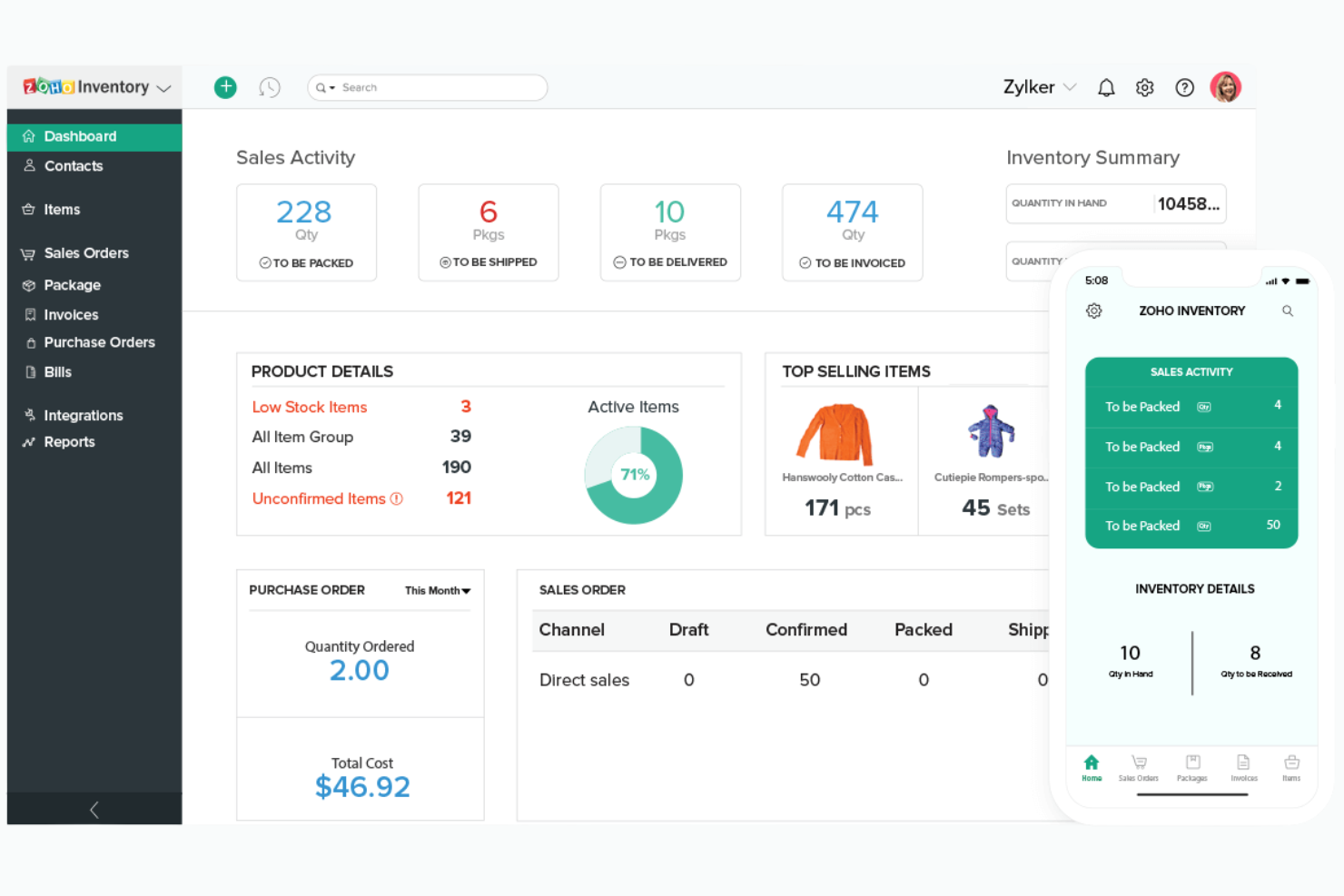 Zoho Inventory screenshot - Le 10 migliori alternative a Linnworks recensite nel 2026
