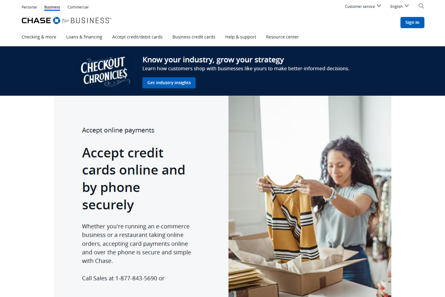 Chase Payment Solutions screenshot - 10 Migliori Servizi di Elaborazione Carte di Credito per Piccole Imprese