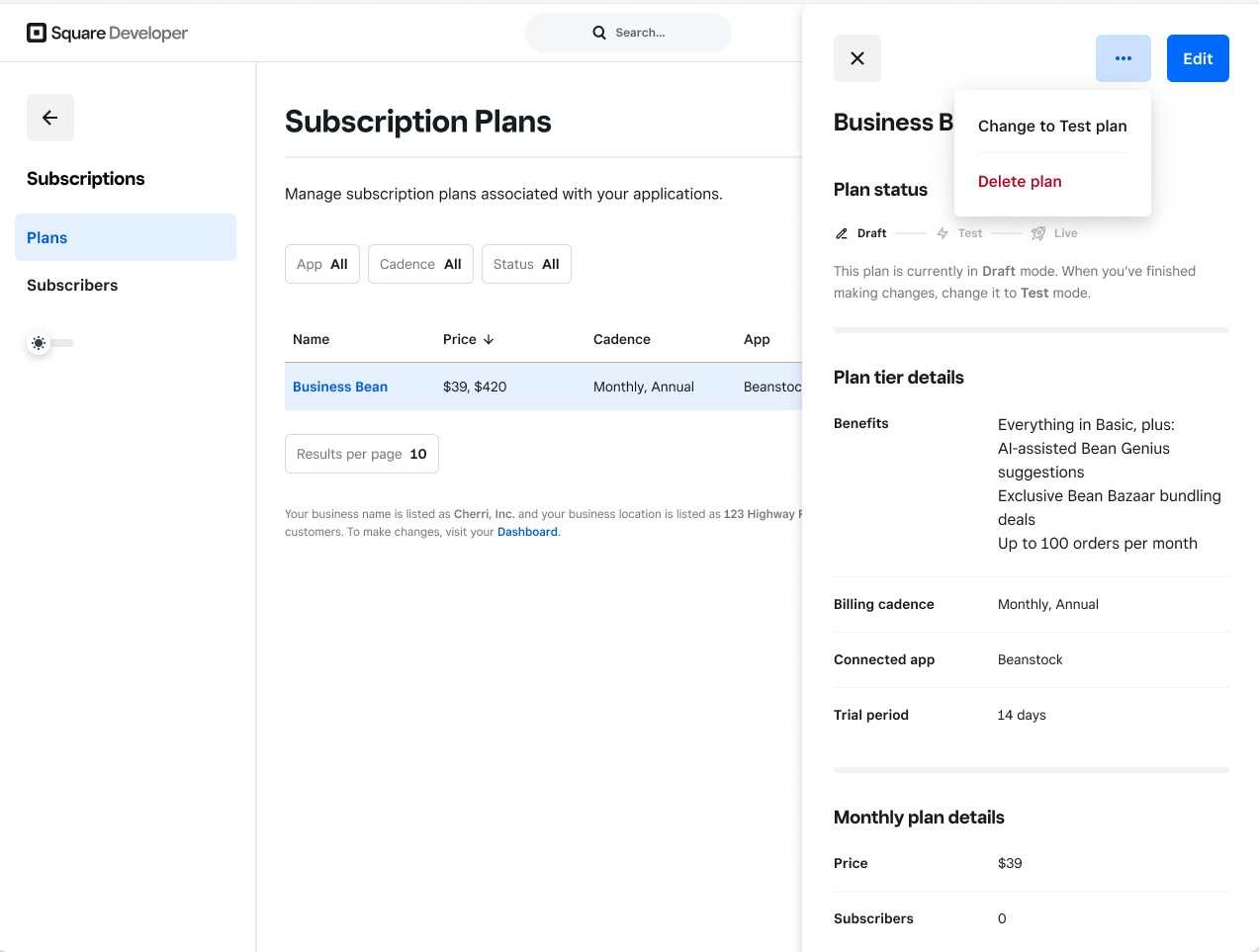 Square Subscriptions screenshot - 10 Mejores Programas de Suscripción para Pequeñas Empresas en 2026