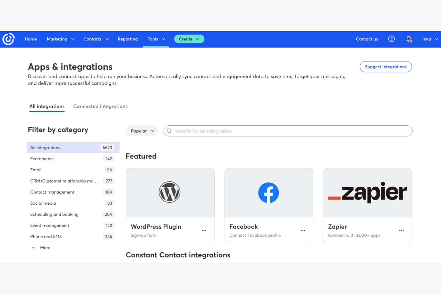 Constant Contact screenshot - Le 10 migliori alternative a Klaviyo recensite nel 2026