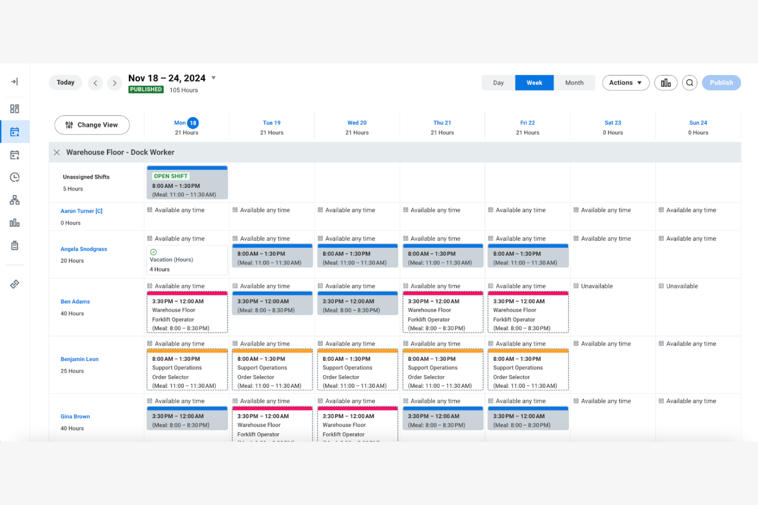 Workday screenshot - I 10 migliori software per la pianificazione dei turni dei dipendenti nel retail recensiti nel 2026