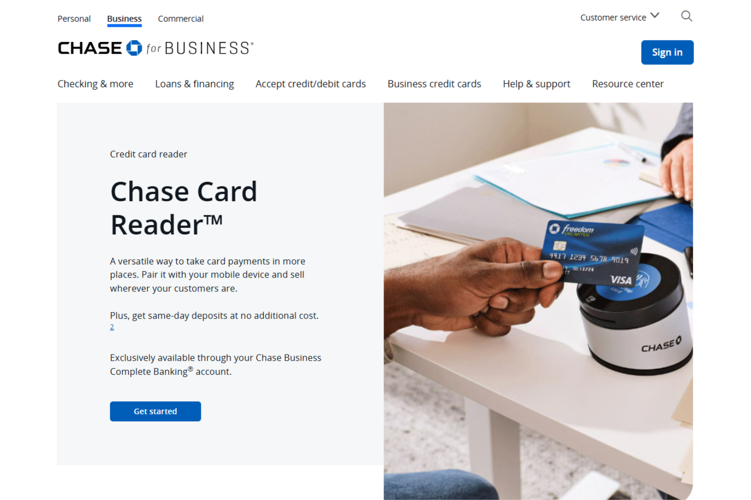 Chase Payment Solutions screenshot - 10 Migliori lettori di carte di credito per Android nel 2026