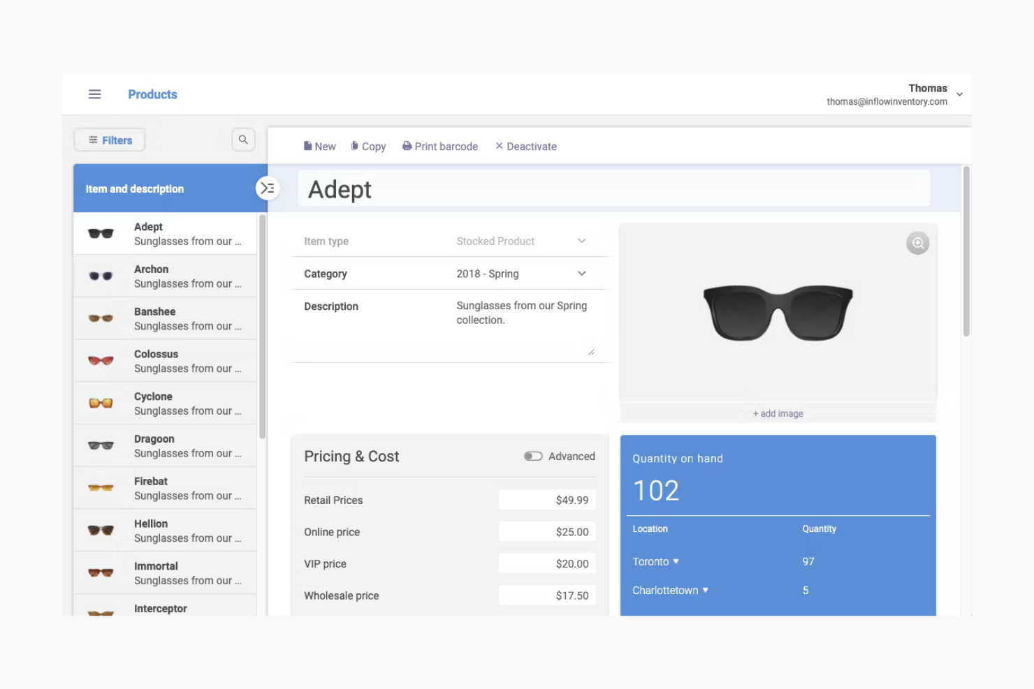 inFlow Inventory screenshot - I 10 Migliori Software di Gestione dell’Inventario Omnicanale del 2026