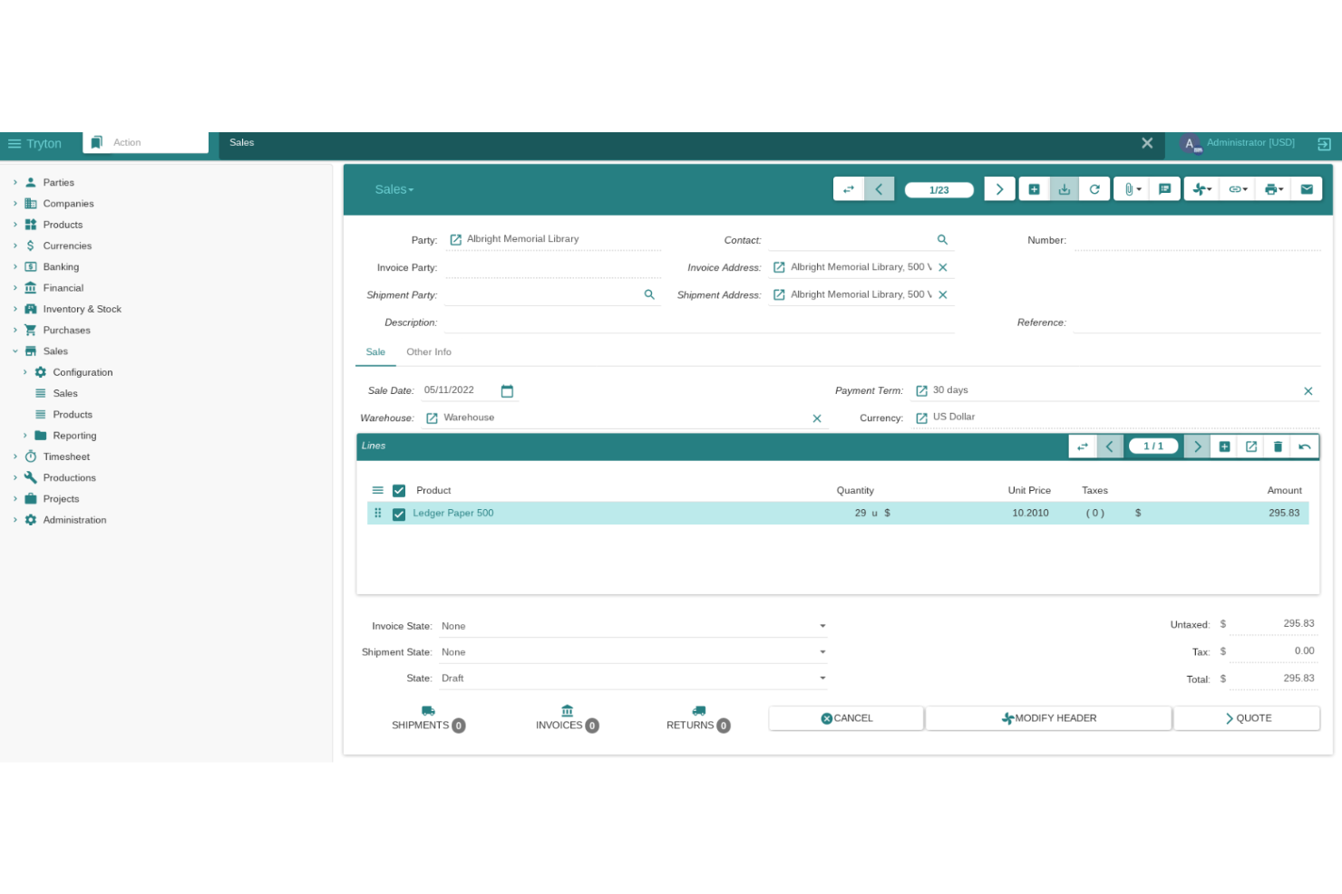 Tryton screenshot - Los 10 Mejores Herramientas de Gestión de Suscripciones de Código Abierto de 2026