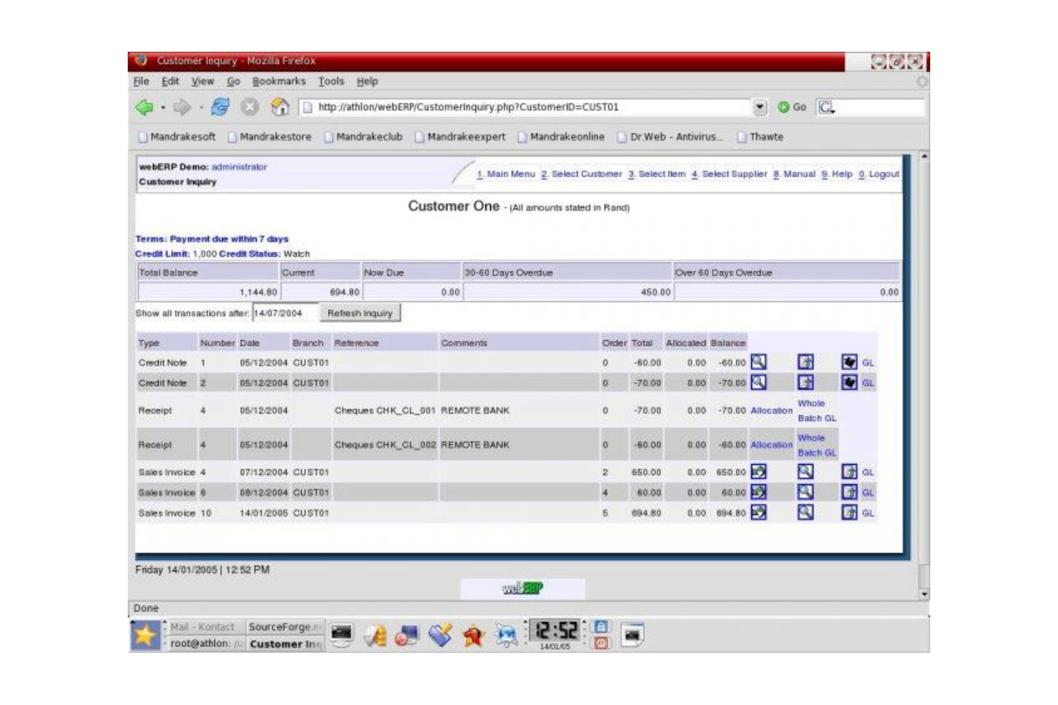 webERP screenshot - Los 10 Mejores Software de Gestión de Inventarios de Código Abierto en 2026