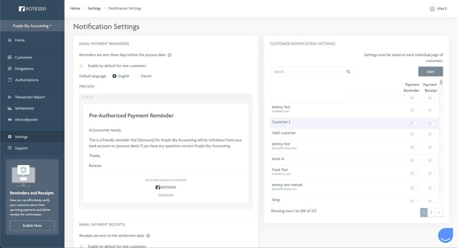 Rotessa screenshot - 10 Mejores Alternativas a Square para el Procesamiento de Pagos en 2026